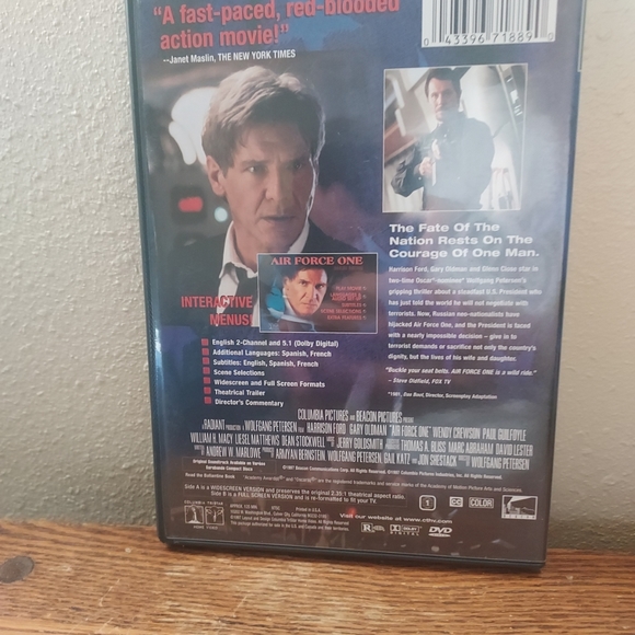 Air Force One (DVD, 1998) Pre-Owned Tested Working Great Condition - Picture 2 of 2